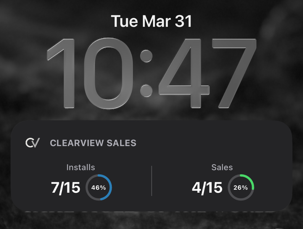 intraq Live Activity on iPhone Lock Screen